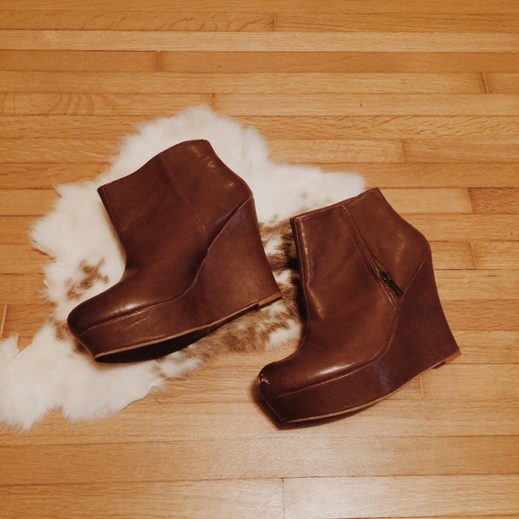 Mossimo Supply Co. Shoes - Mossimo Leather Wedge Booties